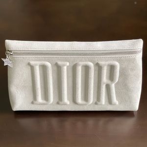 Christian Dior Gray Suede Clutch